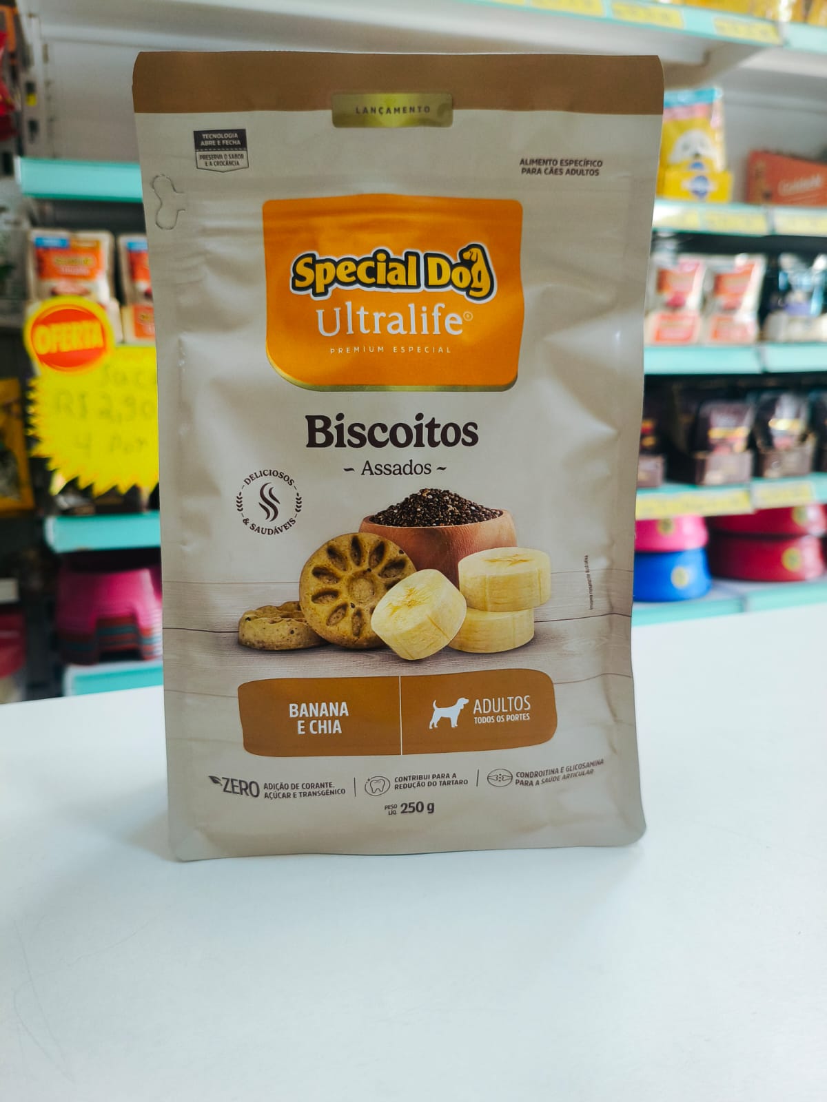 Special dog Ultralife biscoitos assados Banana e chia