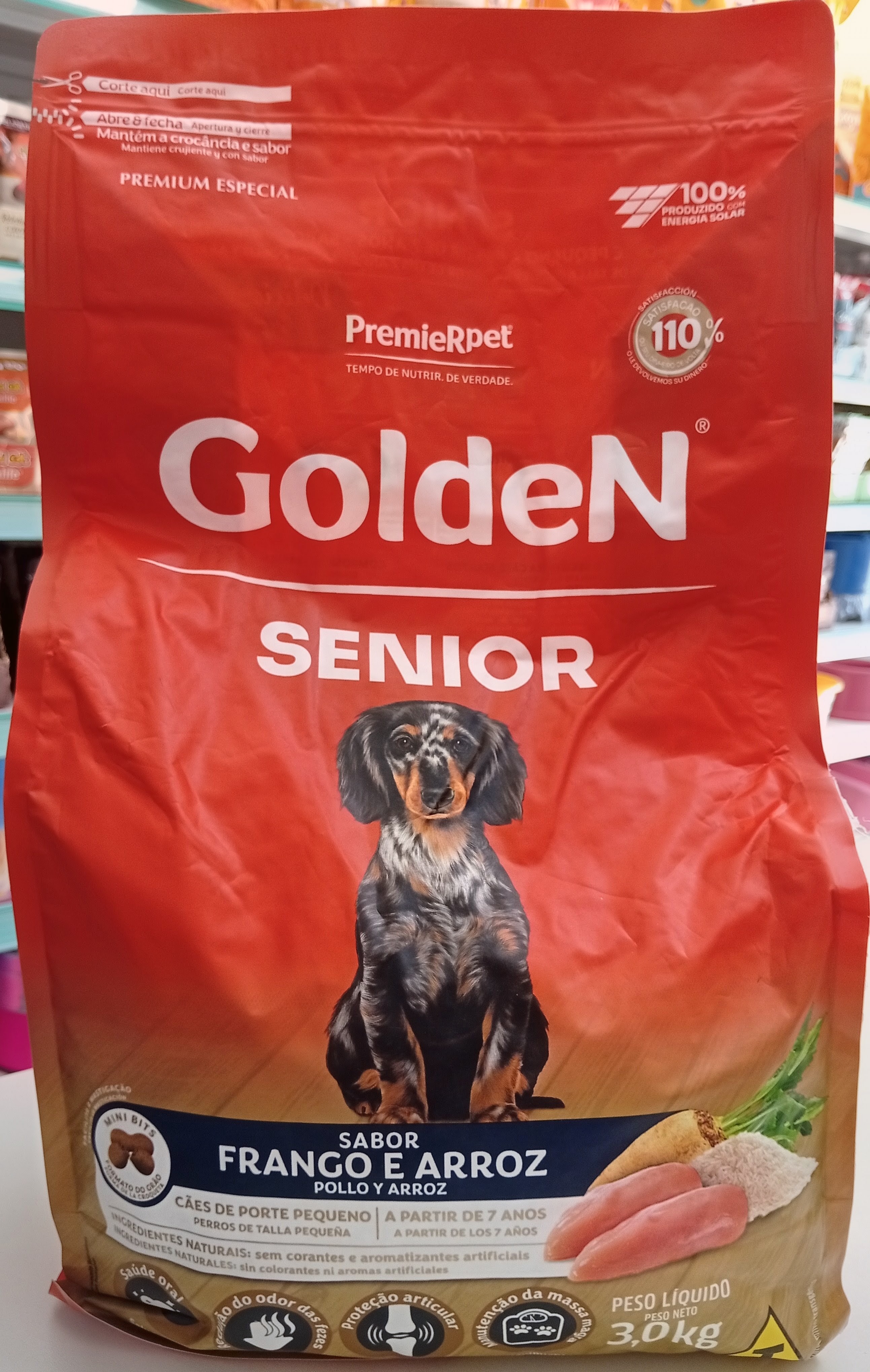 Ração Golden Sênior Cães Porte Pequeno Frango e Arroz 3kg