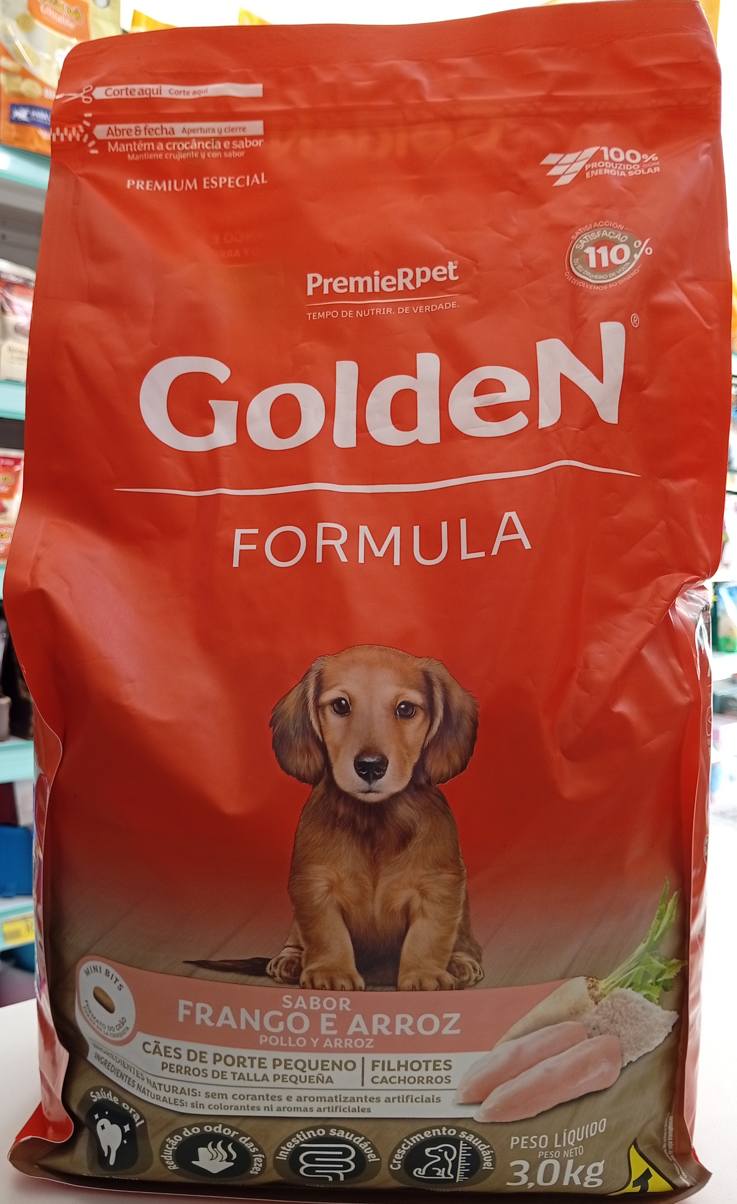 Ração Golden Fórmula Cães Filhotes Porte Pequeno Frango e Arroz 3kg