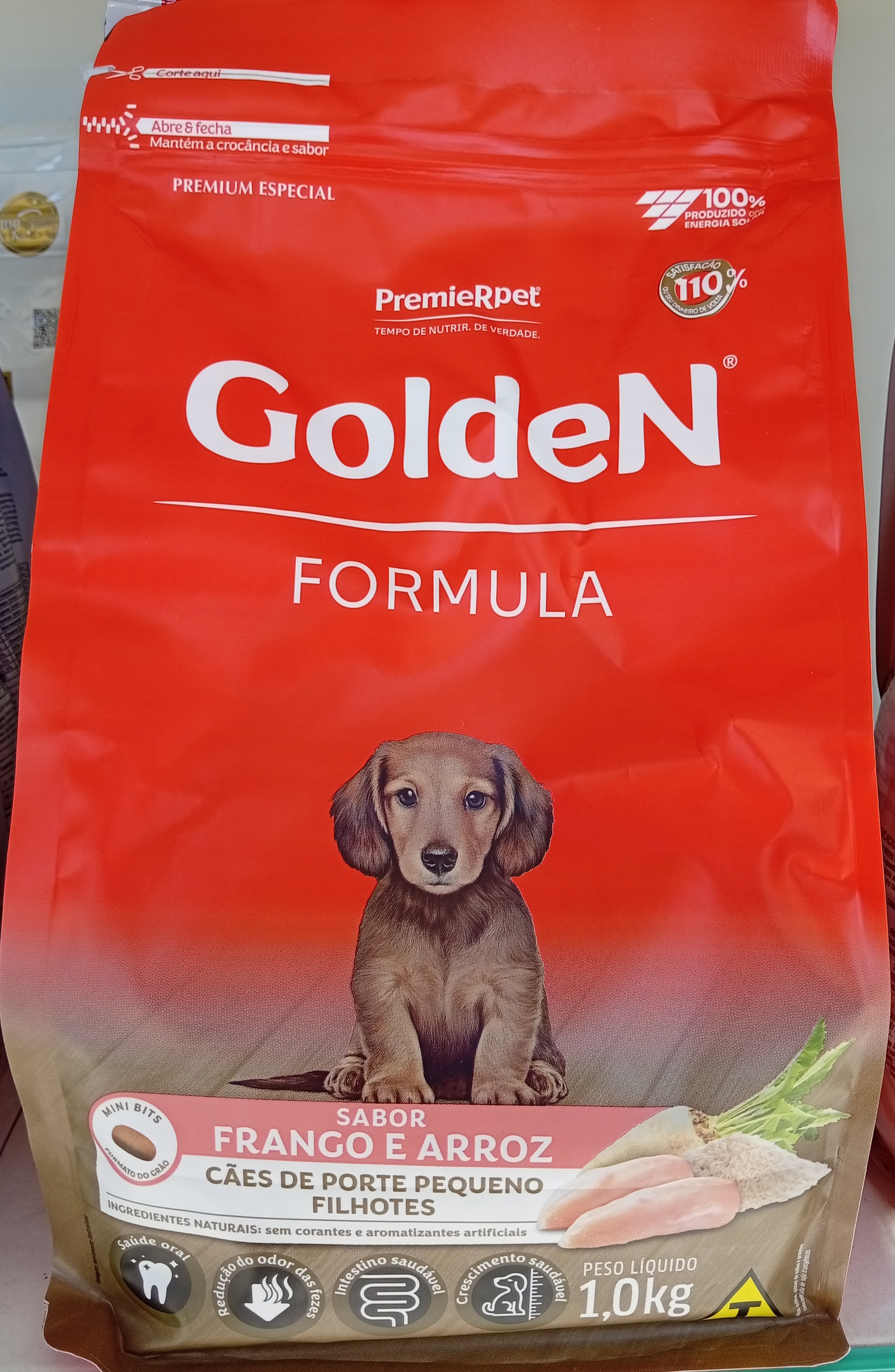 Ração Golden Fórmula Cães Filhotes Porte Pequeno Frango e Arroz 1kg