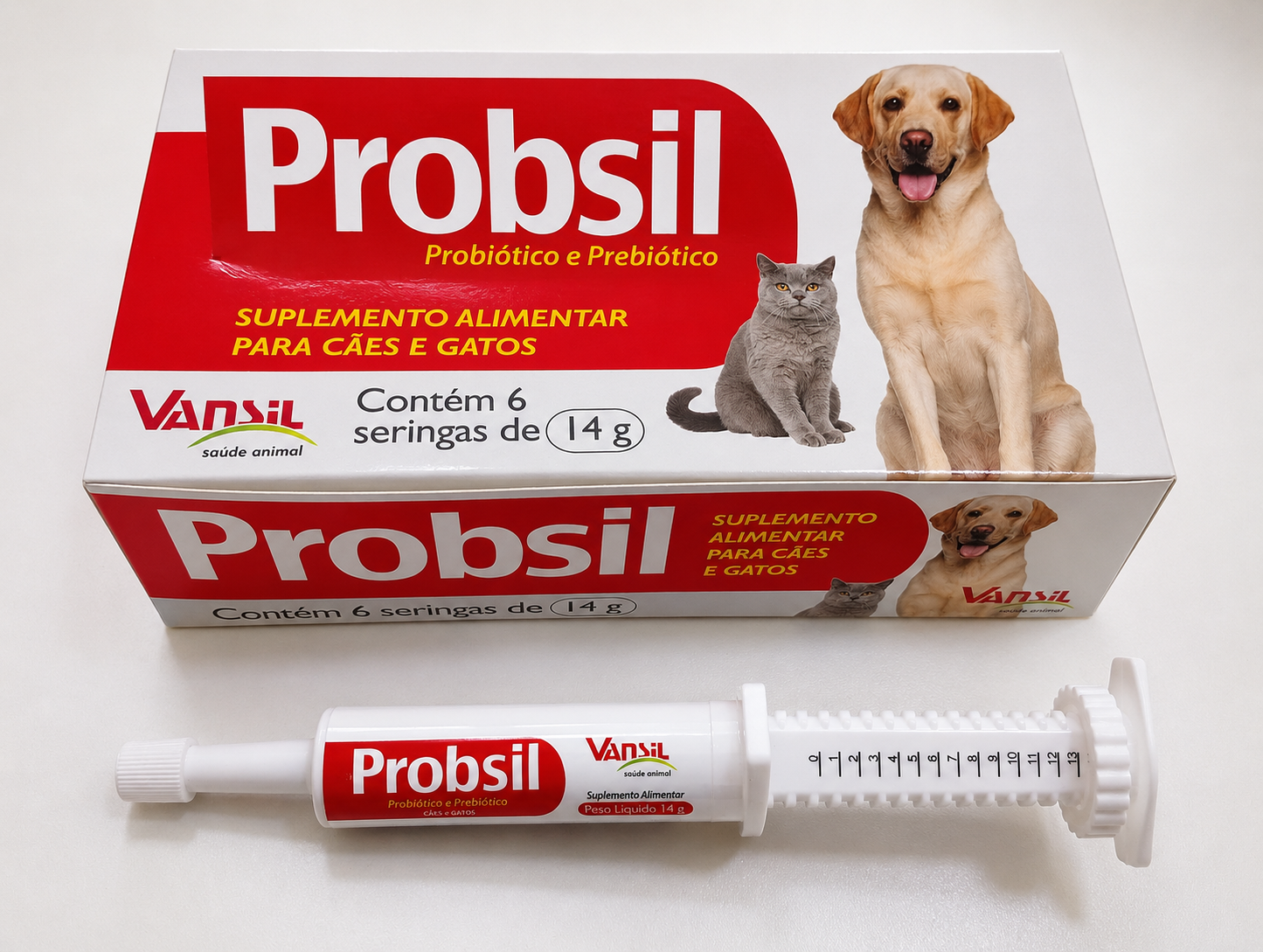 Probsil 14g  Suplemento Probiótico/Prebiótico Para Cães e Gatos