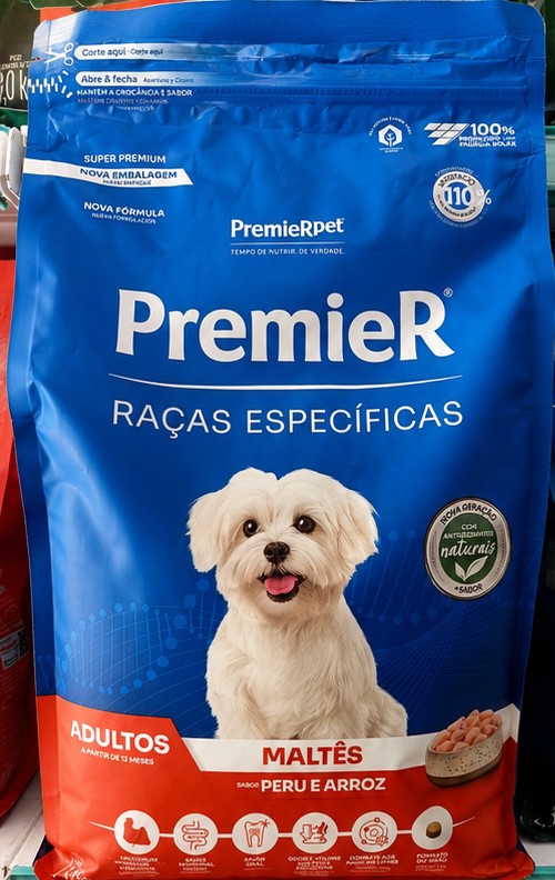 Ração Premier Adultos Raças Específicas Maltês Peru e Arroz 2,5kg