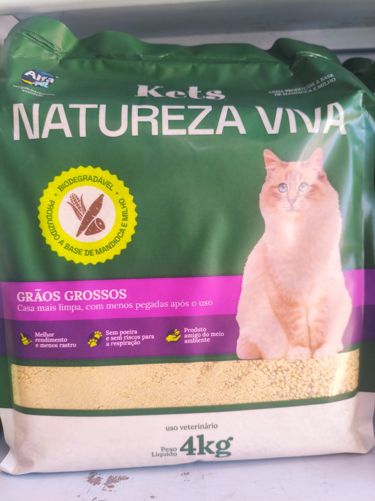 Kets Natureza Viva Biodegradavel graos grossos 4kg