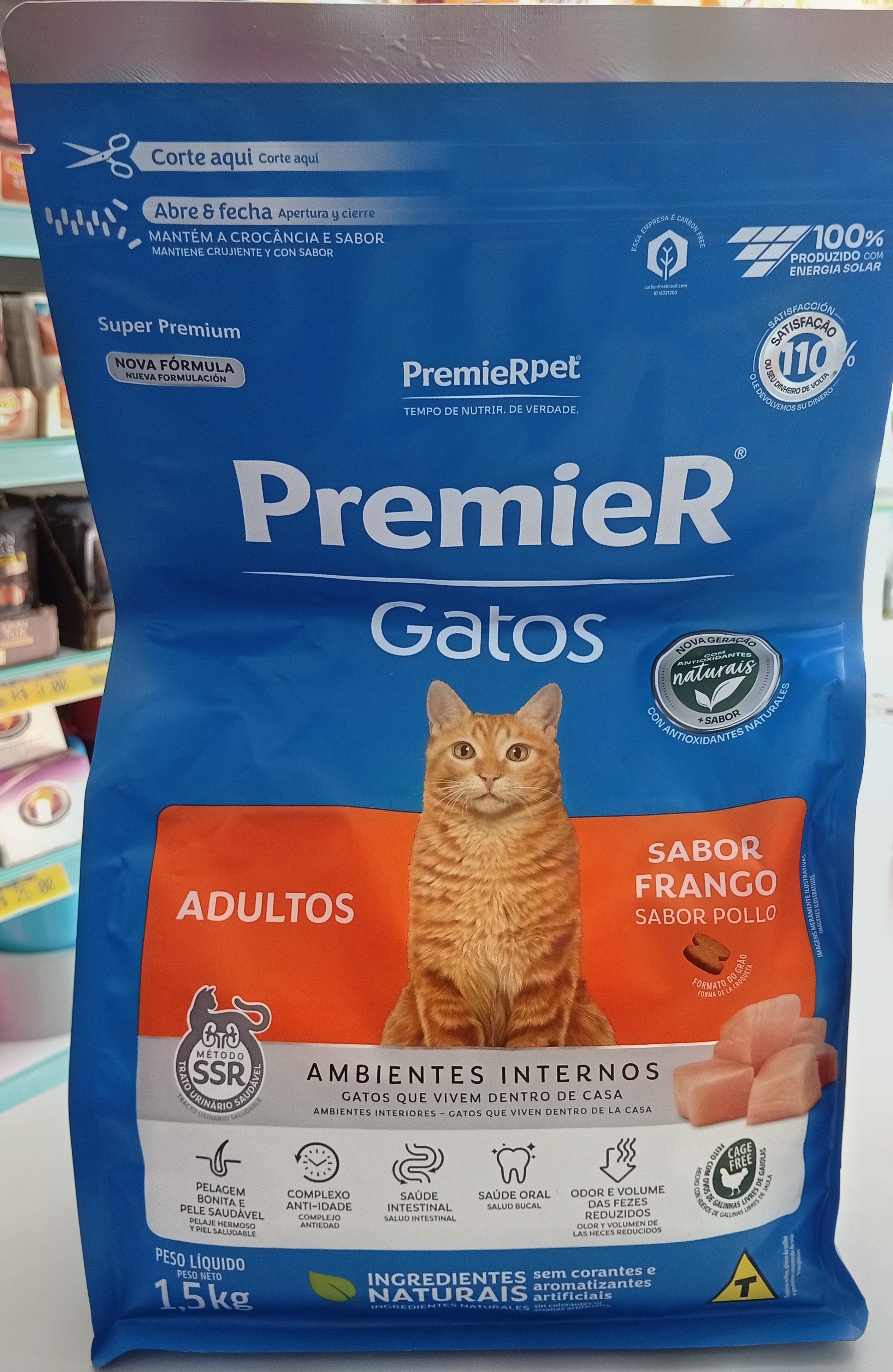 Ração Premier Gatos Adultos Frango 1.5kg