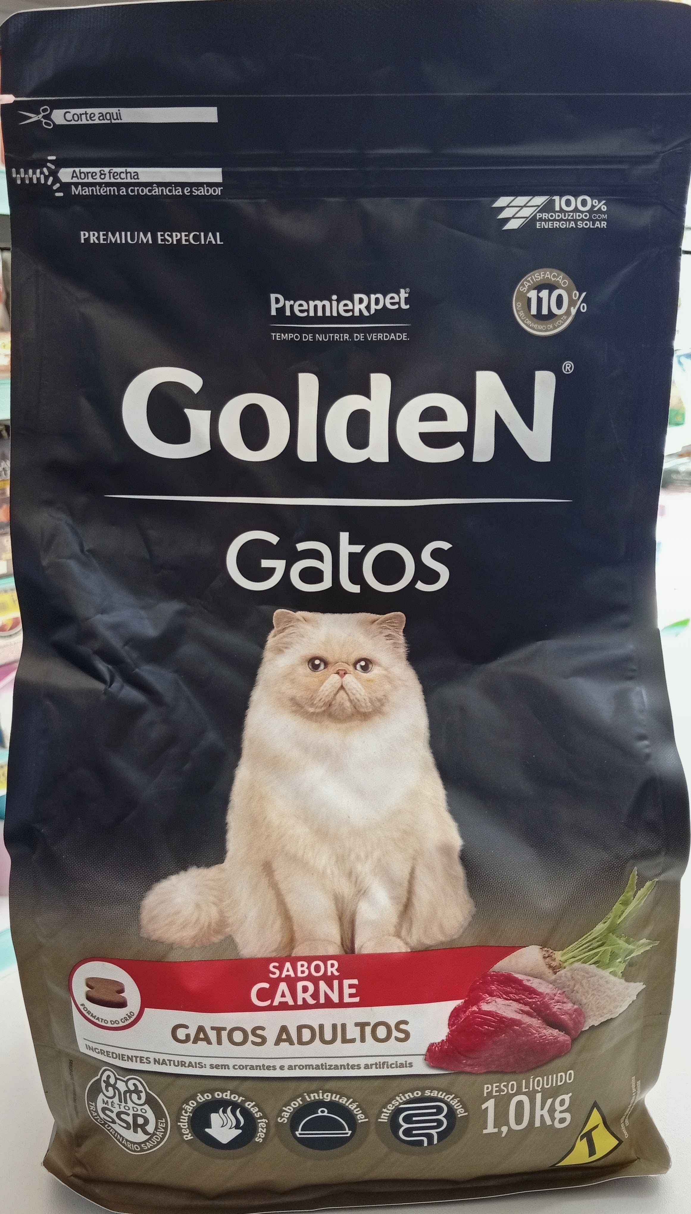 Ração Golden Gatos Adultos Carne 1kg