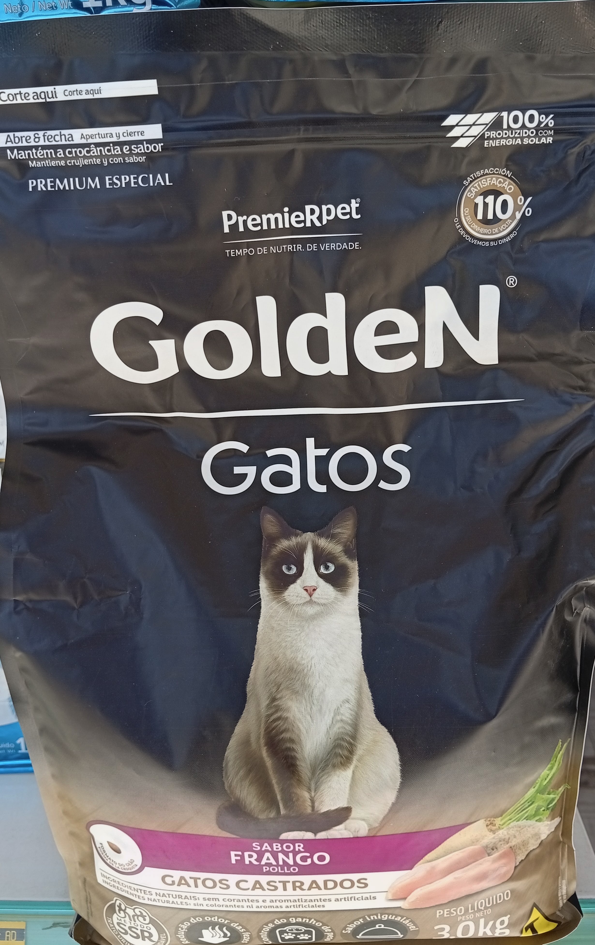 Ração Golden Gatos Castrados Frango 3kg