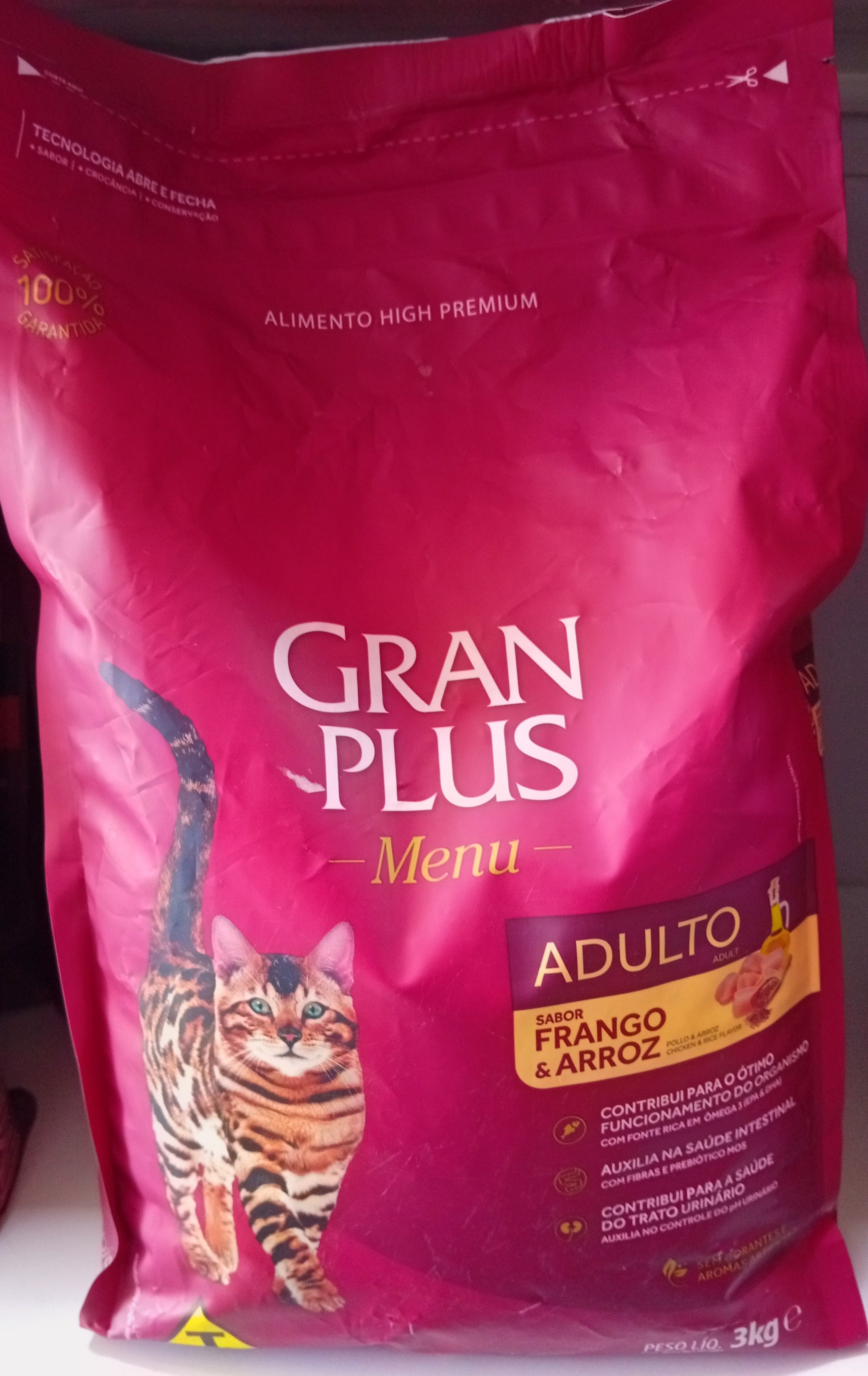 Ração Gran Plus Menu Adulto Frango e Arroz 3kg