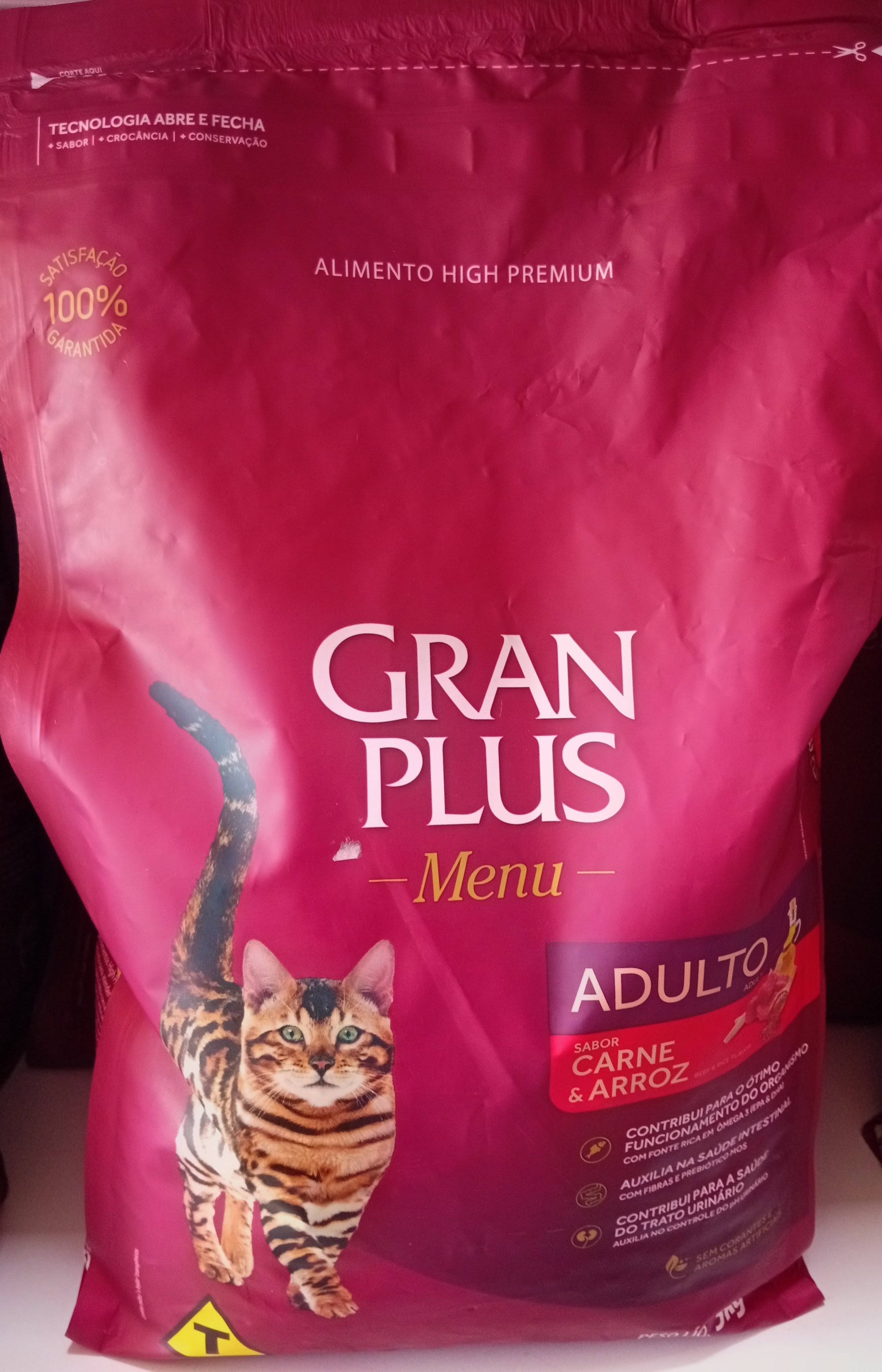 Ração Gran Plus Menu Adulto Carne e Arroz 3kg