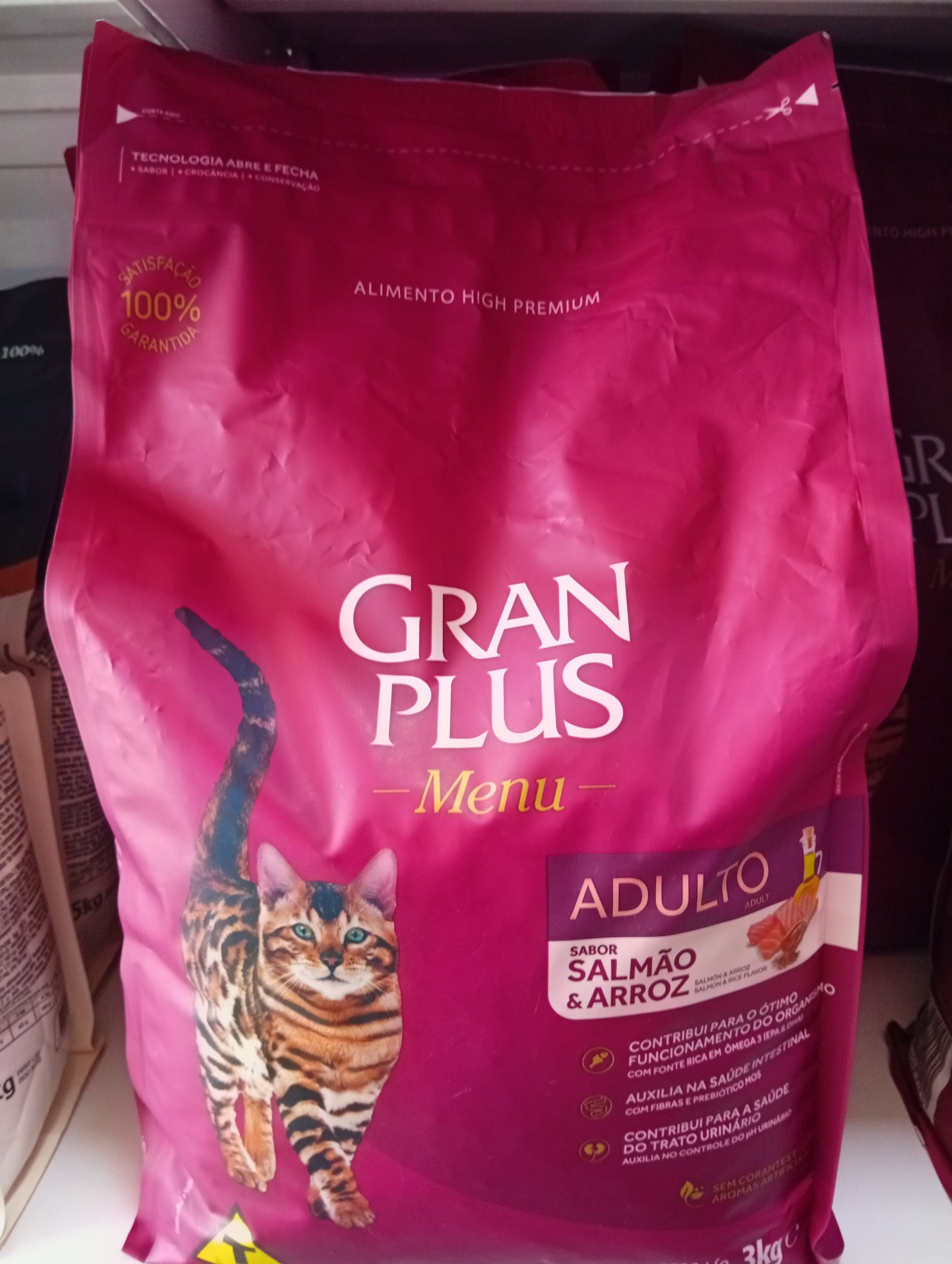 Ração Gran Plus Menu Adulto Salmão e Arroz 3kg