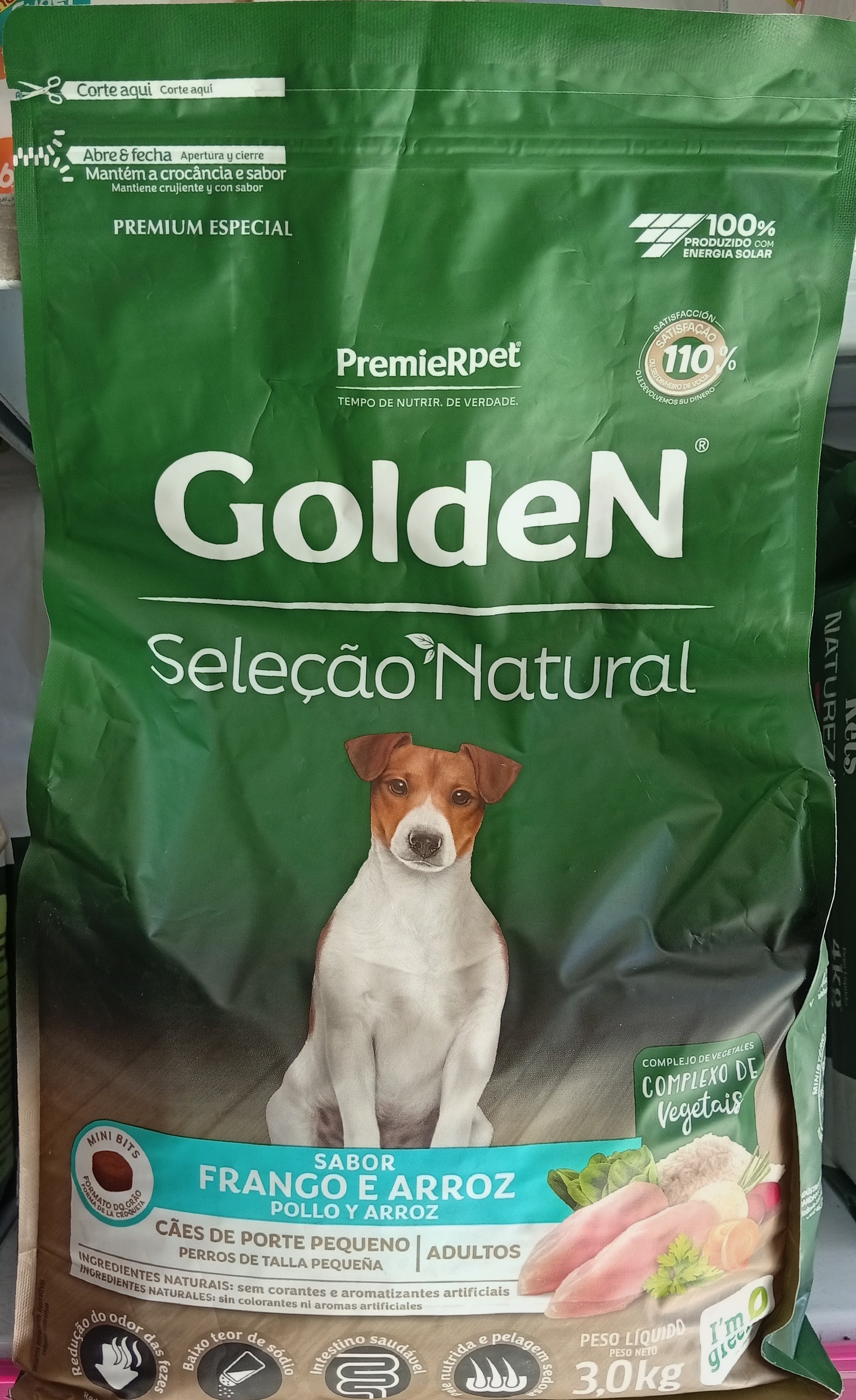 Golden Seleção Natural Adultos Porte Pequeno Frango e Arroz 3kg