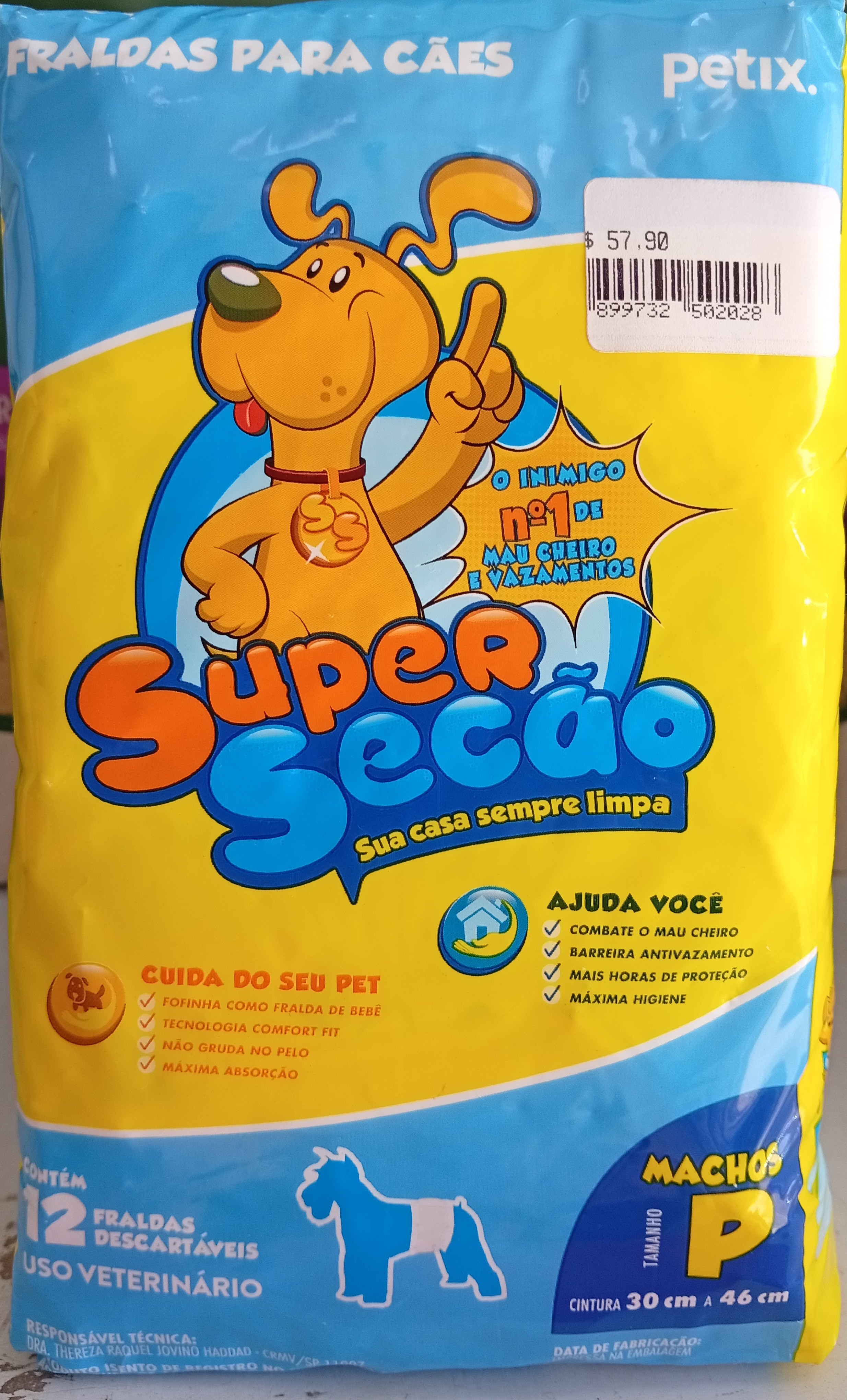Fraldas Para Cães Machos P 12un