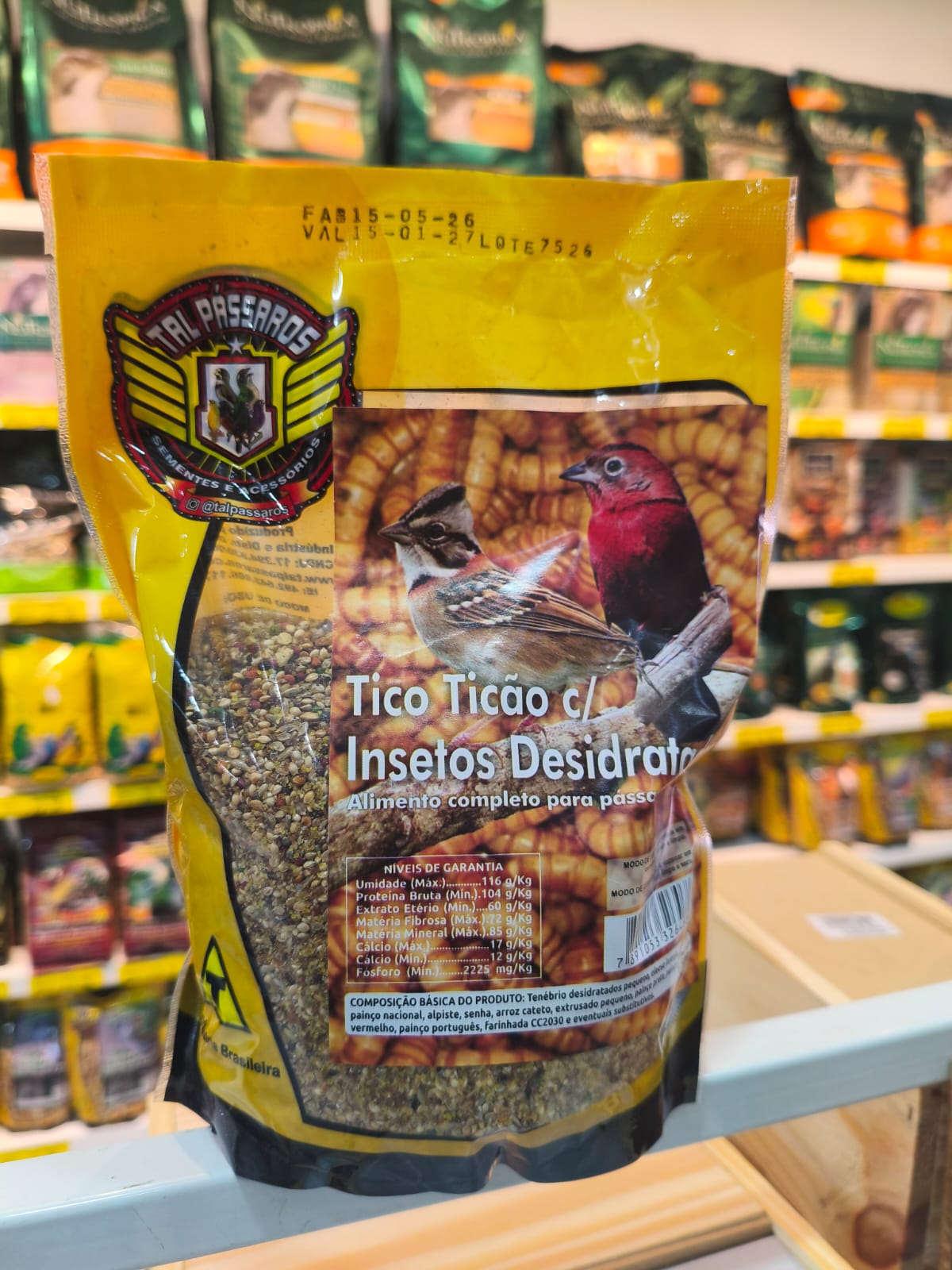 Tal Passaro Tico Ticao c/insetos desidratados